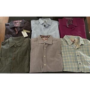 Six Robert Graham Mens XL Dress Shirts—LOT OF 6